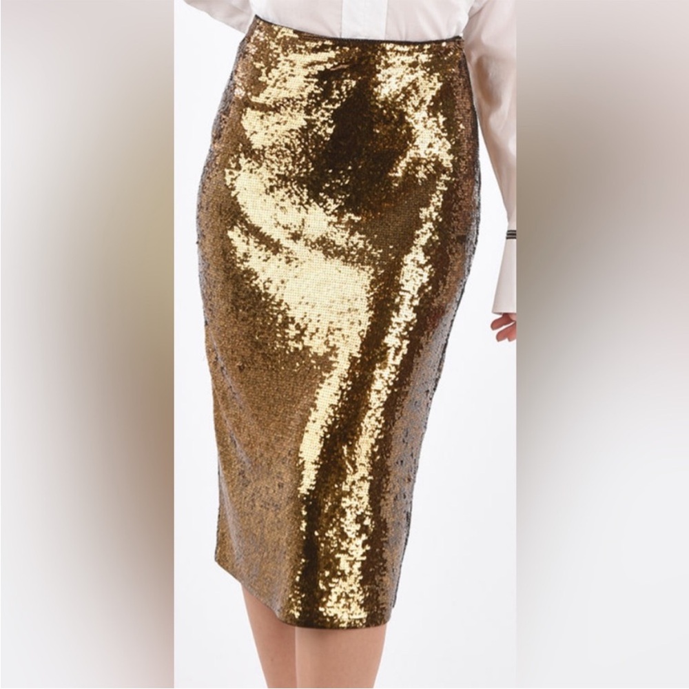 Gold Sequin Pencil Skirt
